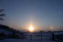 Sundogs and Sunpillar, Sunrise, February 18, 2005 - � 2005 Lauri Kangas