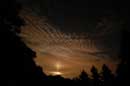 Full Moon Pillar and Altocumulus Undulatus Clouds - ©2005 Lauri A. Kangas